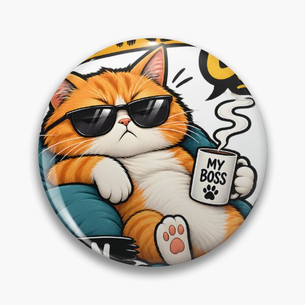 Item preview, Orange cat wearing sunglasses with coffee mug quote isolated on a transparent background designed and sold by shadoweeekhan.