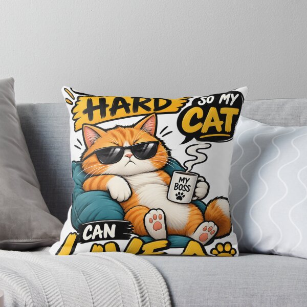 Item preview, Orange cat wearing sunglasses with coffee mug quote isolated on a transparent background designed and sold by shadoweeekhan.