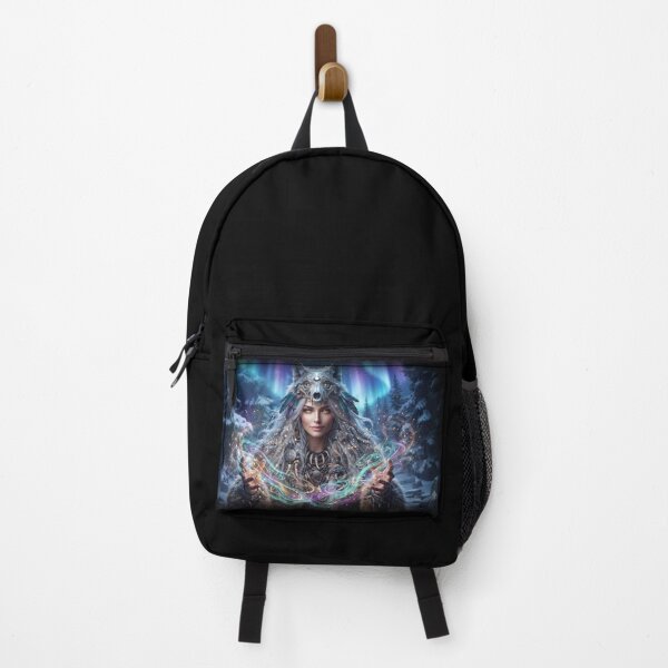 Item preview, Wolf Priestess of the North – Mystic Aurora Borealis Shaman designed and sold by GreenDreamArt.