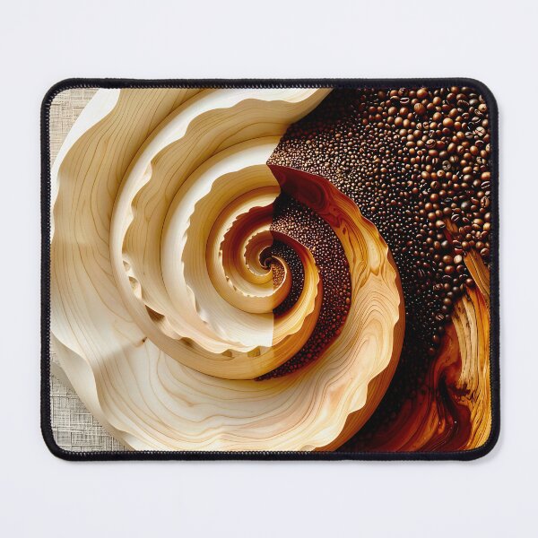 Item preview, Spiral Grain and Coffee Beans in Brown and Gold designed and sold by Vicky Brago-Mitchell®.