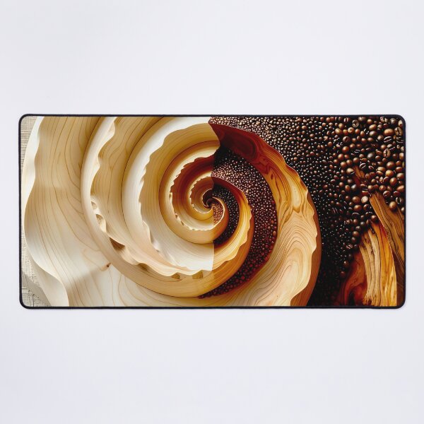 Item preview, Spiral Grain and Coffee Beans in Brown and Gold designed and sold by Vicky Brago-Mitchell®.
