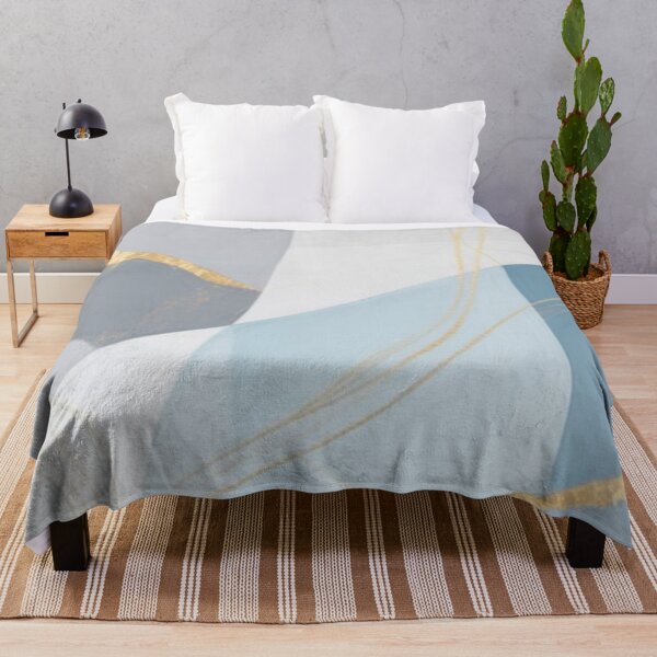 Item preview, Blue Grey Gold Foil Abstract Art designed and sold by Harmonic_Layers.