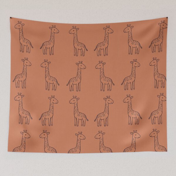 Item preview, Cute Giraffe Seamless Pattern – Adorable Cartoon Giraffes on Terracotta Background by MNS designed and sold by ashenlocs.