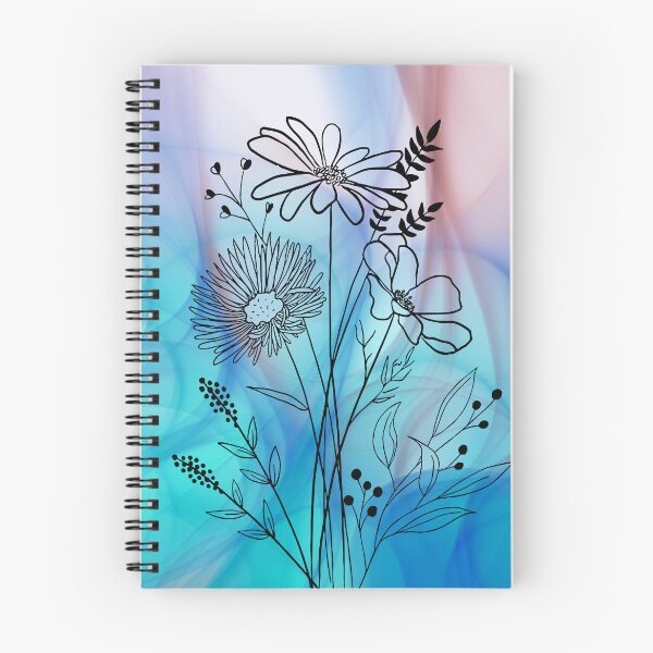 Item preview, Wildflower Bouquet Line Art Pastel Watercolor Abstract Pattern designed and sold by Verantia.