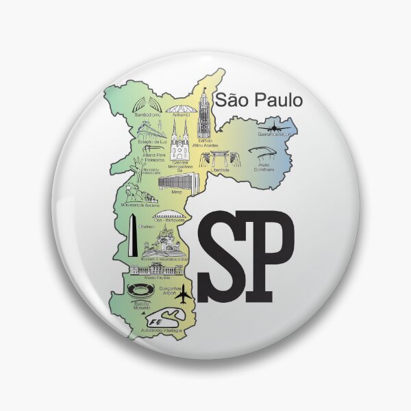 Item preview, Sao Paulo City Map - Illustrated Landmarks, Stadiums and F1 Interlagos Travel Map designed and sold by City Tour Collection.