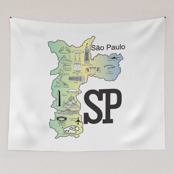 Item preview, Sao Paulo City Map - Illustrated Landmarks, Stadiums and F1 Interlagos Travel Map designed and sold by Sampa In Focus.