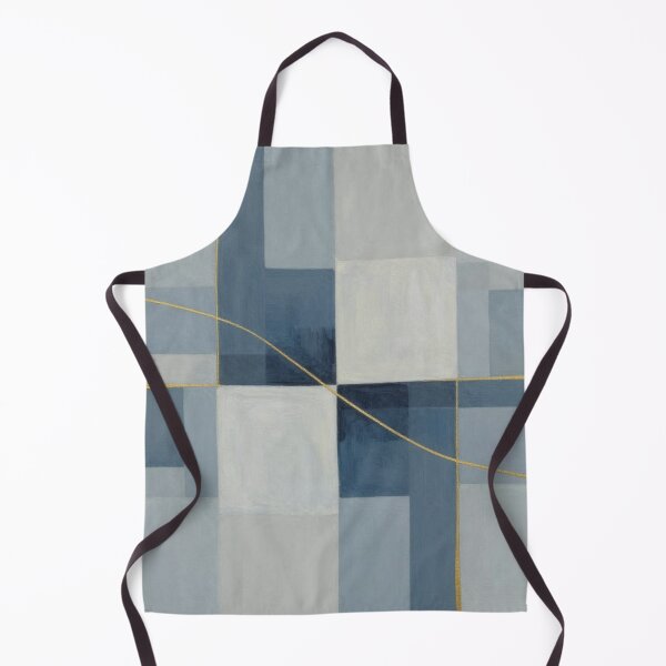 Item preview, Minimalist Slate Blue Geometric Gold Line Art designed and sold by Harmonic_Layers.