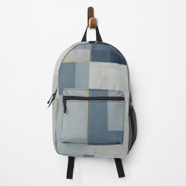 Item preview, Minimalist Slate Blue Geometric Gold Line Art designed and sold by Harmonic_Layers.