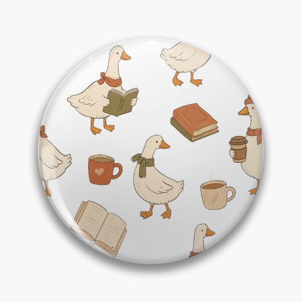 Item preview, Cozy Autumn Goose Reading Books Pattern designed and sold by ArtisticInks.