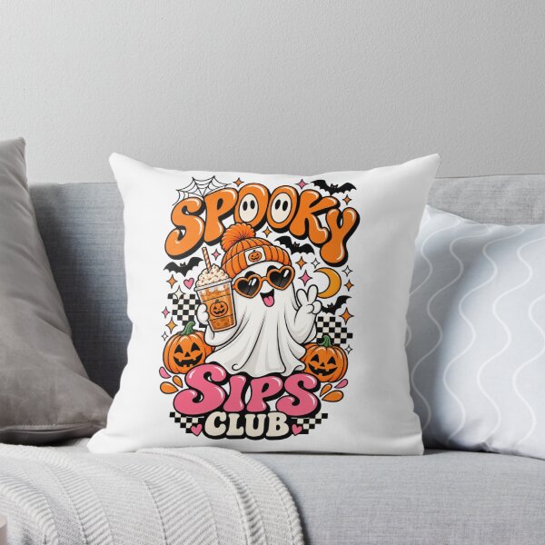 Item preview, Spooky Sips Club – Cute Ghost Coffee Retro Halloween designed and sold by LifeProApperal.