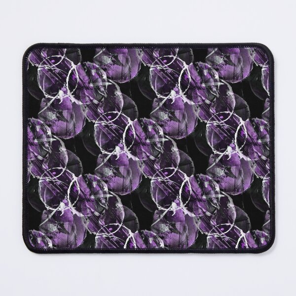 Item preview, Grunge White and Purple Circle Pattern on Black designed and sold by Artistestella.