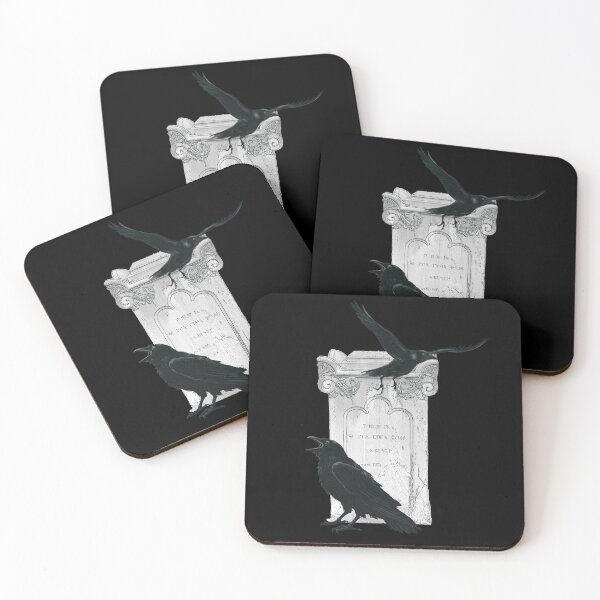 Item preview, Gothic design, monochrome, ravens and gravestone designed and sold by Kirei-Lily.