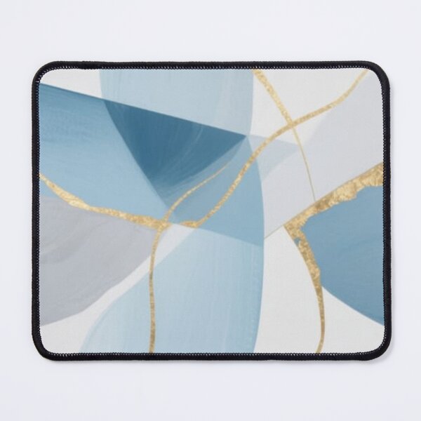 Item preview, Soft Blue Petals Gold Kintsugi Abstract Art designed and sold by Harmonic_Layers.