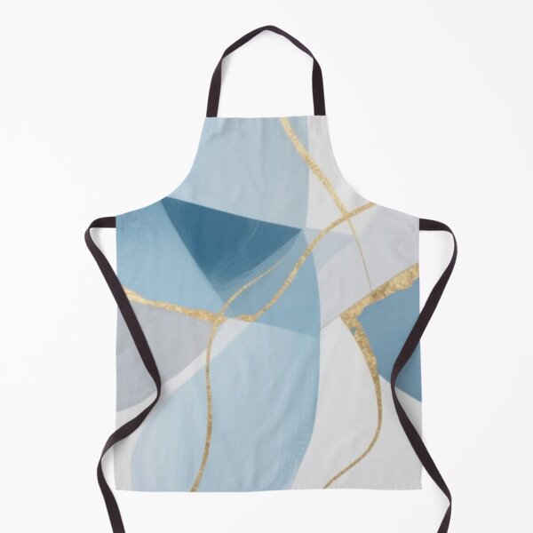 Item preview, Soft Blue Petals Gold Kintsugi Abstract Art designed and sold by Harmonic_Layers.