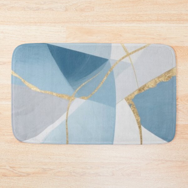 Item preview, Soft Blue Petals Gold Kintsugi Abstract Art designed and sold by Harmonic_Layers.