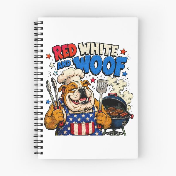 Item preview, Patriotic Bulldog BBQ Red White and Woof designed and sold by chattsuede.