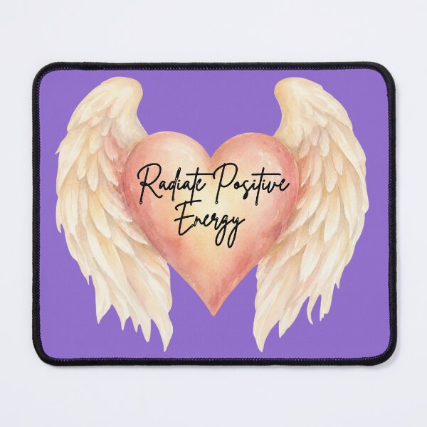 Item preview, Radiate Positive Energy Angel Wings Heart Quote Aesthetic designed and sold by NikBrin Prevail .