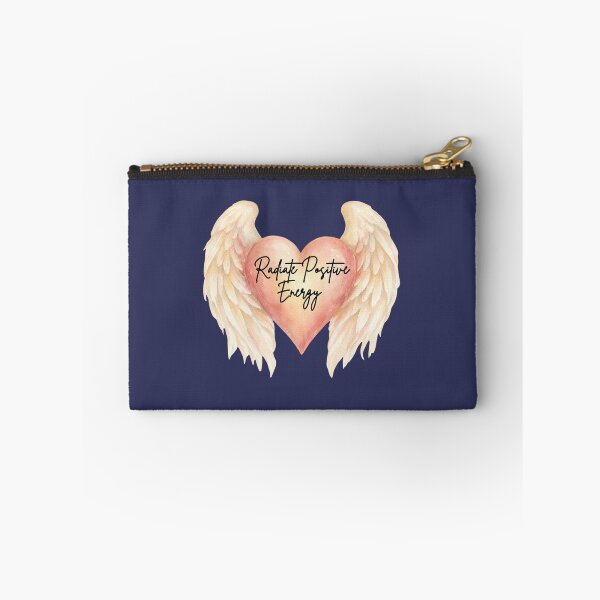 Item preview, Radiate Positive Energy Angel Wings Heart Quote Aesthetic designed and sold by NikBrin Prevail .