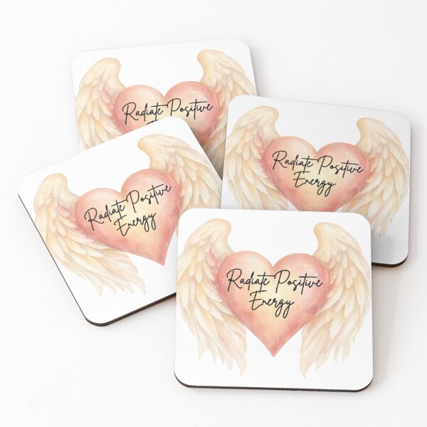 Item preview, Radiate Positive Energy Angel Wings Heart Quote Aesthetic designed and sold by NikBrin Prevail .