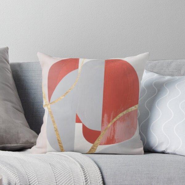Item preview, Terracotta Grey Gold Foil Abstract Shapes designed and sold by Harmonic_Layers.