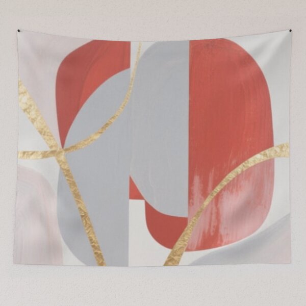 Item preview, Terracotta Grey Gold Foil Abstract Shapes designed and sold by Harmonic_Layers.