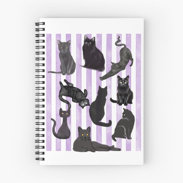 Item preview, 9 Black Cat Ilustrations Purple Stripes Playful Halloween  designed and sold by JaymeOctober.