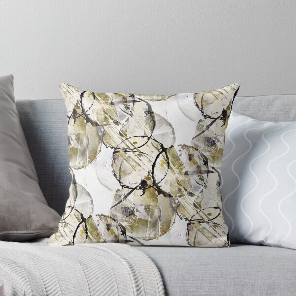 Item preview, Grunge Green and Black Circle Pattern on White designed and sold by Artistestella.