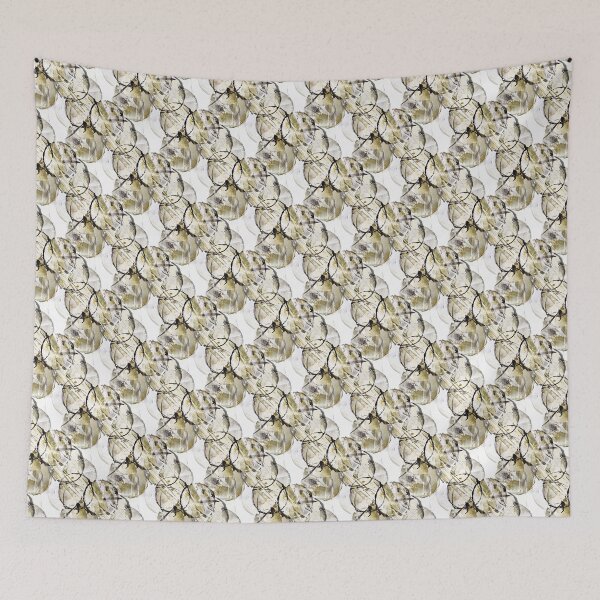 Item preview, Grunge Green and Black Circle Pattern on White designed and sold by Artistestella.