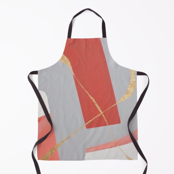 Item preview, Modern Coral Grey Gold Leaf Swirl designed and sold by Harmonic_Layers.