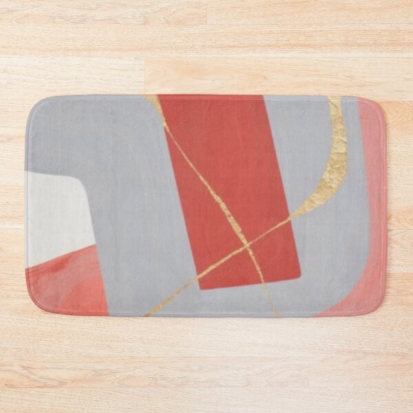 Item preview, Modern Coral Grey Gold Leaf Swirl designed and sold by Harmonic_Layers.