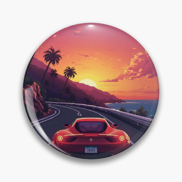 Item preview, Coastal Arcade Racer: 16-Bit Sunset Drive designed and sold by ThePixelArchive.
