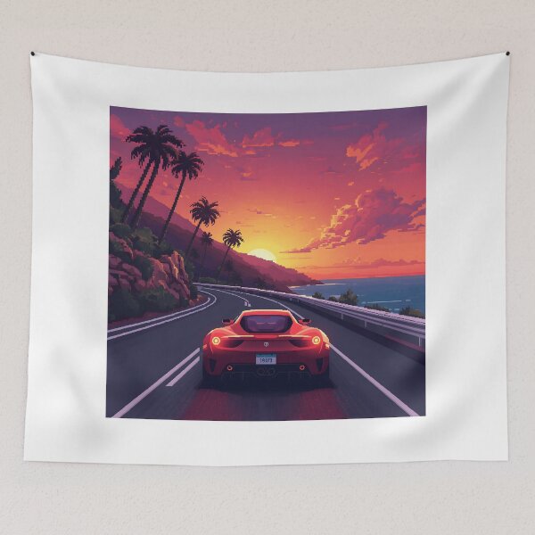 Item preview, Coastal Arcade Racer: 16-Bit Sunset Drive designed and sold by ThePixelArchive.