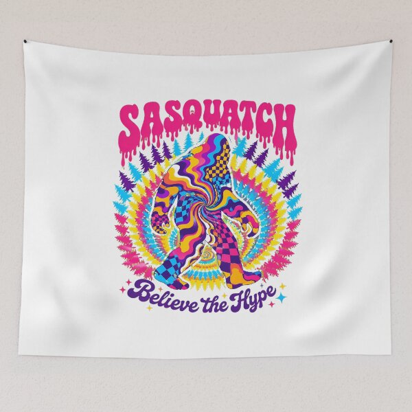 Item preview, Sasquatch Believe The Hype Psychedelic Forest Cryptid designed and sold by chattsuede.