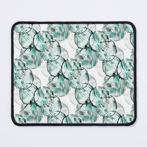Item preview, Grunge Teal and Black Circle Pattern on White designed and sold by Artistestella.