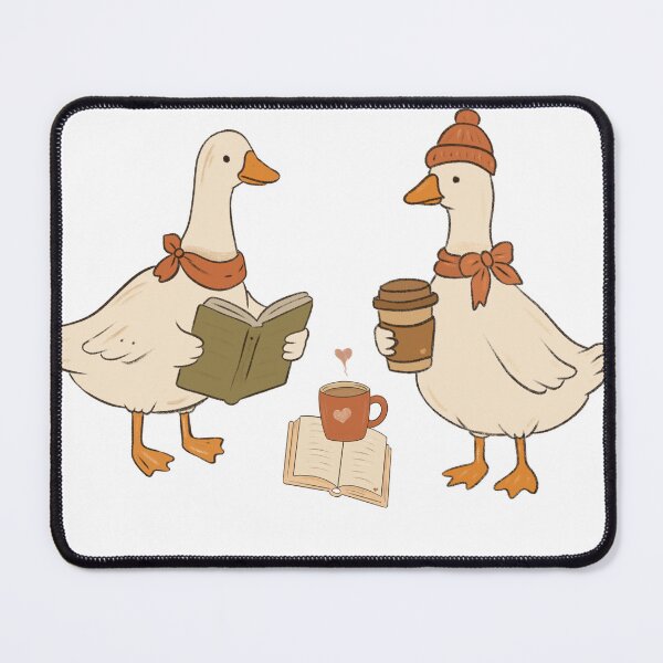 Item preview, Cozy Autumn Geese Reading Coffee Print designed and sold by ArtisticInks.