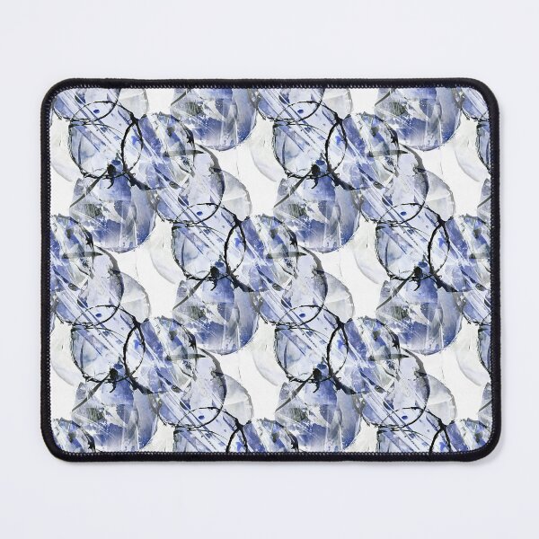 Item preview, Grunge Blue and Black Circle Pattern on White designed and sold by Artistestella.