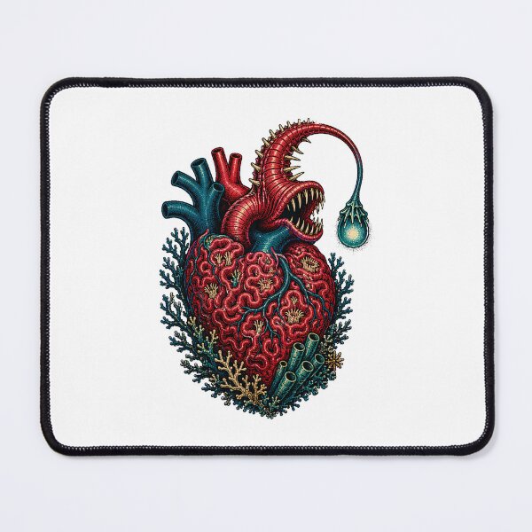 Item preview, Gothic Anglerfish Anatomical Heart Deep Sea Surrealist designed and sold by chattsuede.
