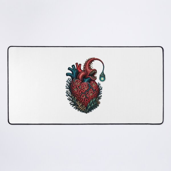 Item preview, Gothic Anglerfish Anatomical Heart Deep Sea Surrealist designed and sold by chattsuede.