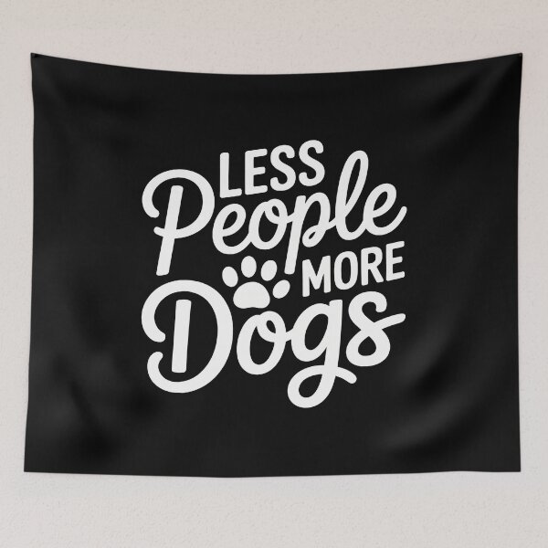 Item preview, Less People More Dogs Paw Print Typography designed and sold by SoyLamderma.