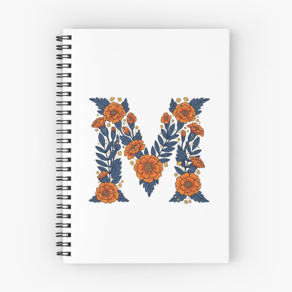Item preview, Floral Letter M Monogram - Orange Marigold Botanical Initial Art designed and sold by Dzblack.
