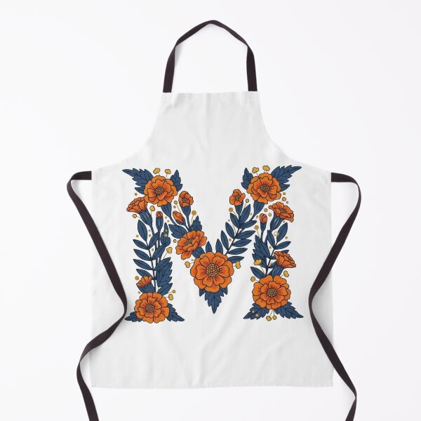 Item preview, Floral Letter M Monogram - Orange Marigold Botanical Initial Art designed and sold by Dzblack.