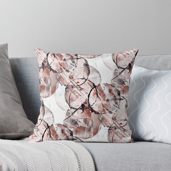 Item preview, Grunge Maroon and Black Circle Pattern on White designed and sold by Artistestella.