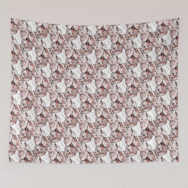 Item preview, Grunge Maroon and Black Circle Pattern on White designed and sold by Artistestella.