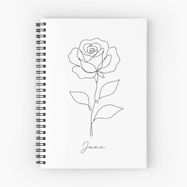 Item preview, June Birth Flower Rose Minimalist One Line Art  designed and sold by ChubbyGoong.
