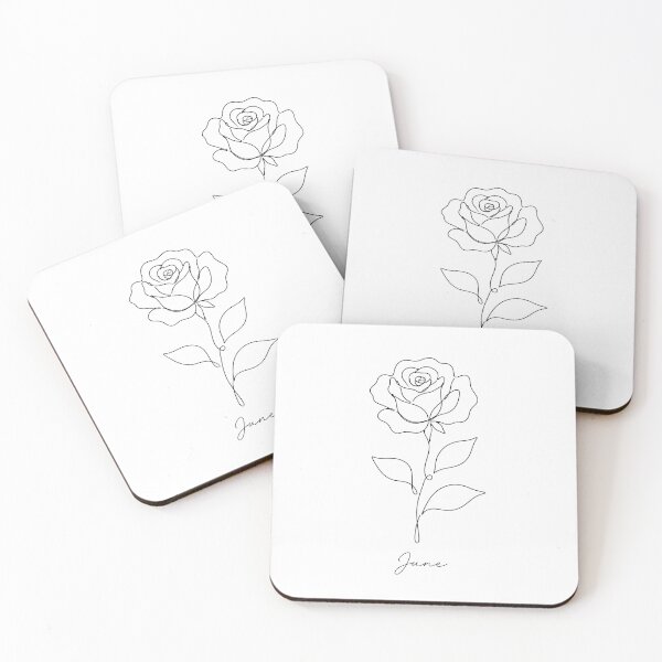 Item preview, June Birth Flower Rose Minimalist One Line Art  designed and sold by ChubbyGoong.