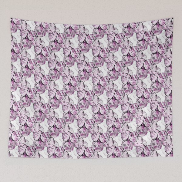 Item preview, Grunge Pink and Black Circle Pattern on White designed and sold by Artistestella.