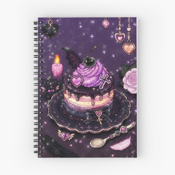 Item preview, Dark Angelcore Purple Halloween Cake Illustration designed and sold by orotcozy.