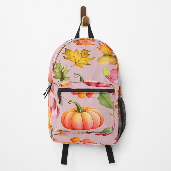 Item preview, A Whimsical Autumn Coffee Cup, Leaves, and Pumpkins Seamless Pattern on a Light Pink Background designed and sold by Matt_Smith.