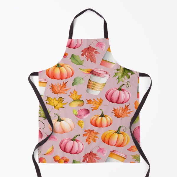 Item preview, A Whimsical Autumn Coffee Cup, Leaves, and Pumpkins Seamless Pattern on a Light Pink Background designed and sold by Matt_Smith.