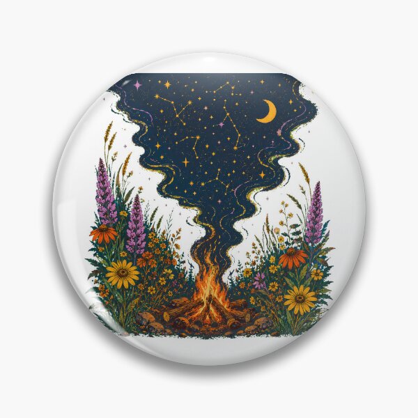 Item preview, Wildflower Campfire Starry Night Mystical Camping Magic designed and sold by chattsuede.